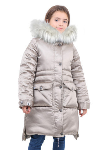 Серо-бежевая зимняя куртка Timbo