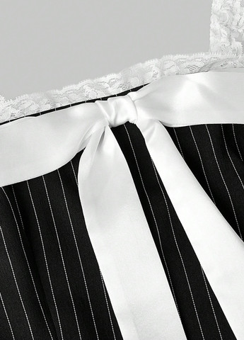 Чорно-білий кежуал сукня дзвін, з відкритою спиною SHEIN в смужку