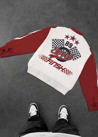 Комбинированная демисезонная куртка байкерская SHEIN