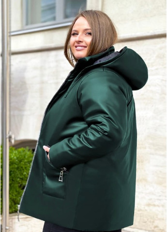 Изумрудная зимняя зимняя куртка из экокожи алесия Look & Buy