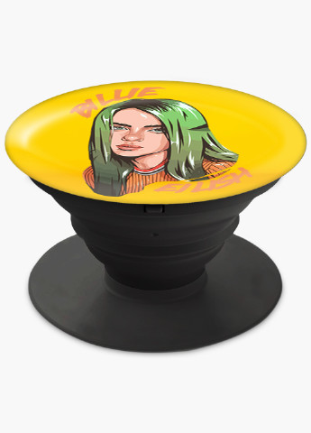 Попсокет (Popsockets) тримач для смартфону Біллі Айлиш (Billie Eilish) (8754-1599) Чорний MobiPrint (216748504)