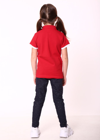 Красная детская футболка-футболка поло детская TvoePolo однотонная