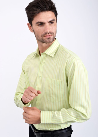 Салатовая кэжуал рубашка однотонная Framzoni с длинным рукавом