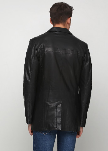 Черная демисезонная куртка кожаная Fabiani