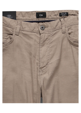 Бежевые кэжуал демисезонные зауженные брюки C&A