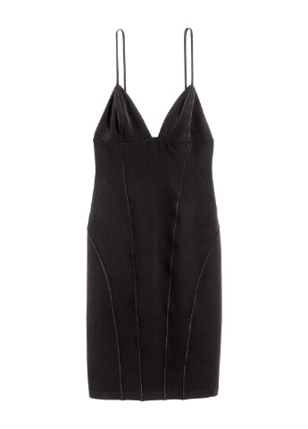 Чорна коктейльна плаття, сукня H&M однотонна