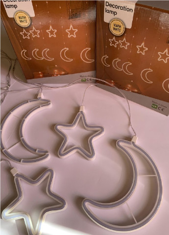 Новорічна гірлянда бахрома зірки та місяці 9 шт. прозорий провід 2.5 м (472835-Prob) Біла тепла Francesco Marconi (250544573)