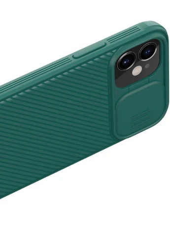 Карбоновая накладка Camshield (шторка на камеру) для Apple iPhone 12 mini (5.4') Зеленый / Dark Green (is_00000038895_1) Nillkin (229727857)