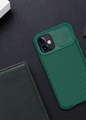Карбоновая накладка Camshield (шторка на камеру) для Apple iPhone 12 mini (5.4') Зеленый / Dark Green (is_00000038895_1) Nillkin (229727857)