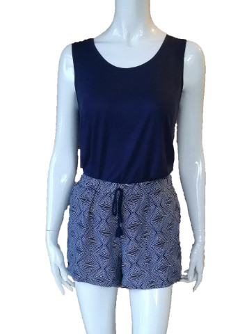 Синяя комплект пижама с халатом синяя l майка + шорты Vienetta