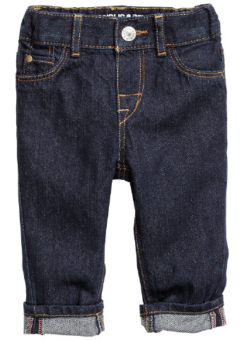 Темно-синие демисезонные с высокой талией джинсы H&M