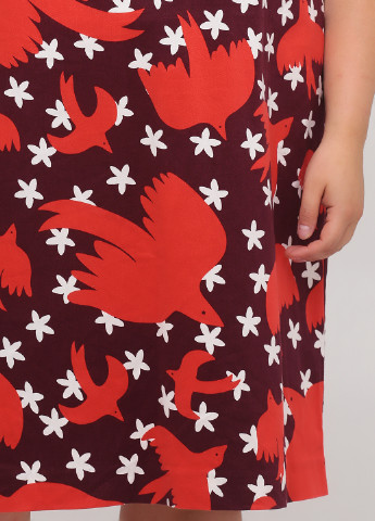 Бордовое кэжуал платье Boden с рисунком
