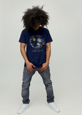 Темно-синяя футболка мужская YAPPI