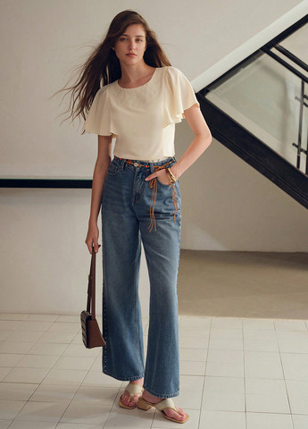 Кремовая блуза SHEIN