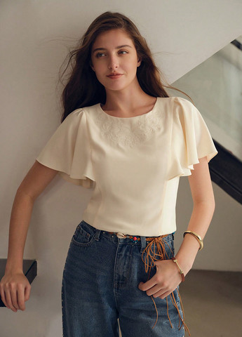 Кремовая блуза SHEIN