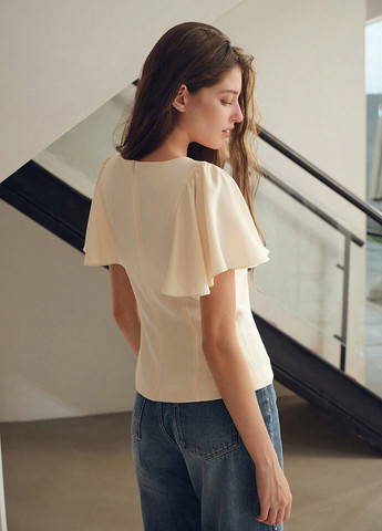 Кремовая блуза SHEIN