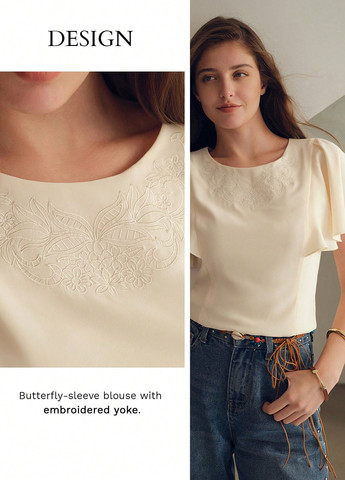 Кремовая блуза SHEIN