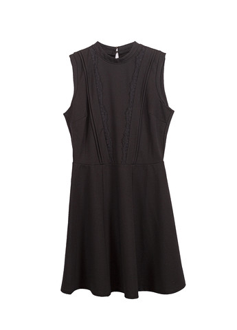 Черное кэжуал платье клеш Oasis однотонное