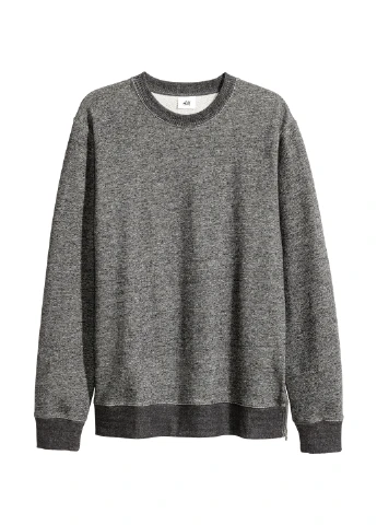 Темно-сірий світшот H&M меланж без декору (201939922)
