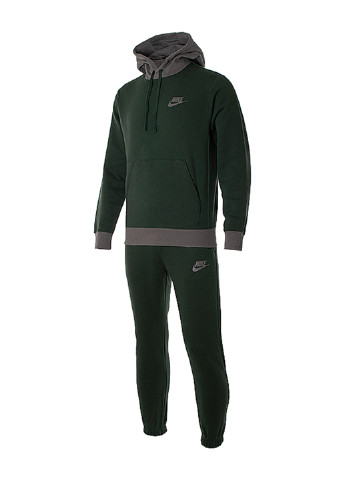 Темно-зелений демісезонний костюм (худі, брюки) брючний Nike Nike M NSW CE FLC TRK SUIT BASIC