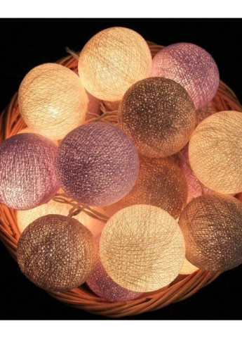 Гирлянда из ниточных шариков CBL Lavender Grey 20 шт, 3.7 м Cotton Ball Lights 1324 (252644127)