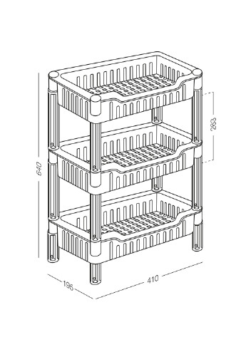 Етажерка в 3 яруса 64х19,5х41 см MVM (218249007)