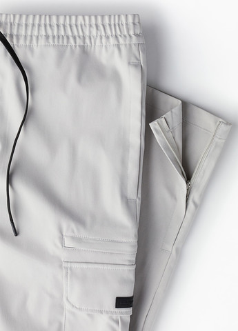 Светло-серые кэжуал демисезонные карго брюки H&M