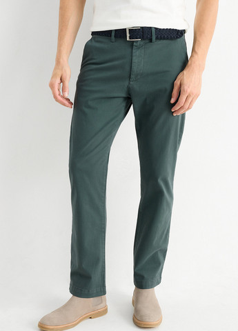 Темно-зеленые кэжуал демисезонные чиносы брюки C&A