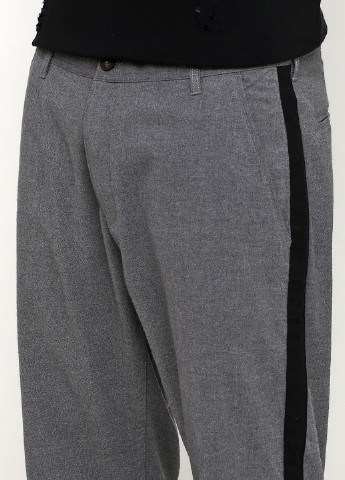 Серые кэжуал демисезонные прямые брюки Terranova