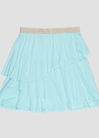 Голубая кэжуал однотонная юбка H&M клешированная