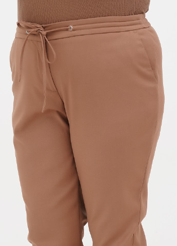 Светло-коричневые кэжуал демисезонные укороченные, зауженные брюки Oltre