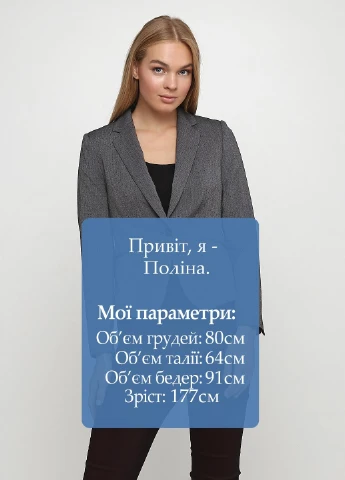 Серый женский пиджак H&M в клеточку - демисезонный