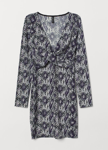 Темно-серое кэжуал платье H&M змеиный