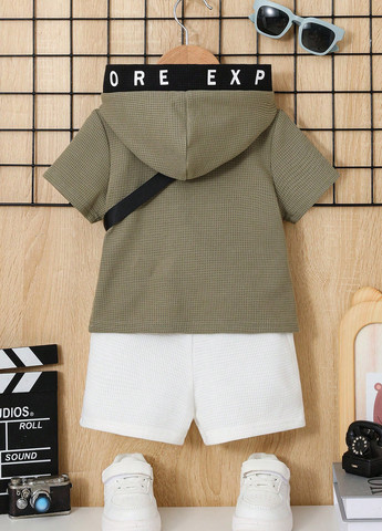 Комбинированный летний костюм (футболка, шорты) с шортами SHEIN