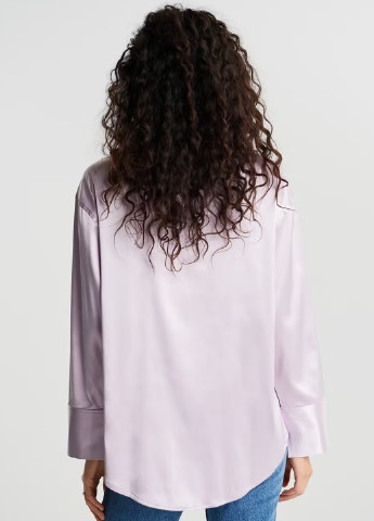 Светло-фиолетовая кэжуал рубашка однотонная Gina Tricot