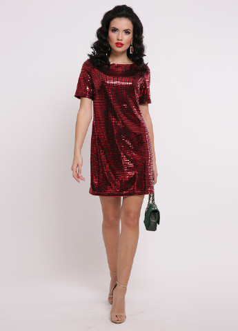 Темно-красное коктейльное платье а-силуэт TessDress однотонное