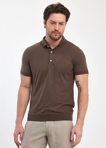 Коричневая футболка-поло для мужчин Trend Collection однотонная