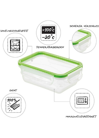 Емкость для морозилки CLIC & LOCK 0.5л прозрачная с салатовой крышкой ( RTH-11622) Rotho (217310075)