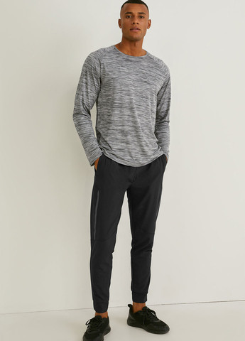 Лонгслів C&A меланж сірий спортивні, кежуали поліестер, трикотаж