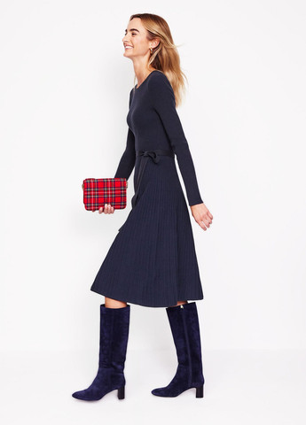 Темно-синя кежуал сукня кльош Boden однотонна