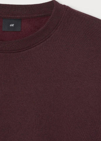 Сливовый свитшот H&M однотонный без декора (247320229)