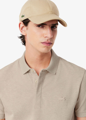 Бежевая футболка-поло для мужчин Lacoste меланжевая