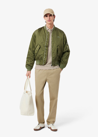 Бежевая футболка-поло для мужчин Lacoste меланжевая