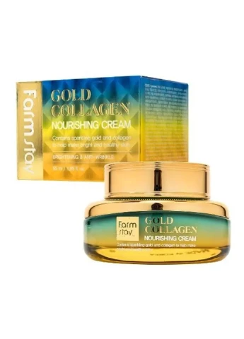 FarmStay Живильний антивіковий крем з золотом та колагеном Gold Collagen Nourishing Cream 55 мл — Крем, Південна Корея (254953399)