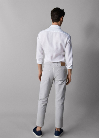 Светло-серые кэжуал демисезонные прямые брюки Massimo Dutti