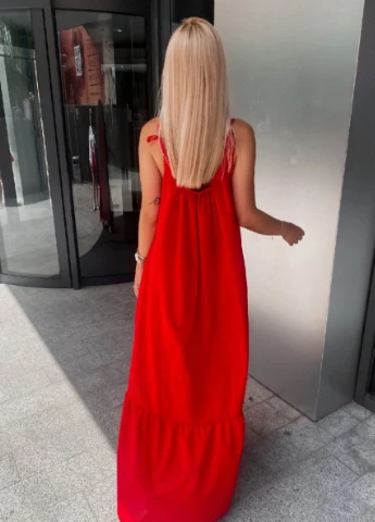 Красное коктейльное сарафан FashionYouWant однотонное