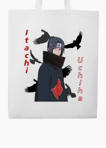 Эко сумка шоппер белая Итачи Учиха (Itachi Uchiha) (9227-2821-WT2) Еко сумка шоппер біла 41*35 см MobiPrint (221682936)