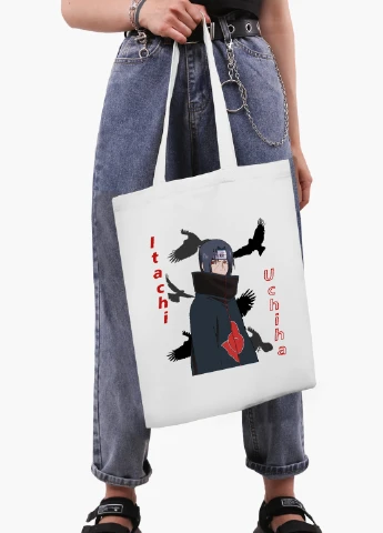 Эко сумка шоппер белая Итачи Учиха (Itachi Uchiha) (9227-2821-WT2) Еко сумка шоппер біла 41*35 см MobiPrint (221682936)