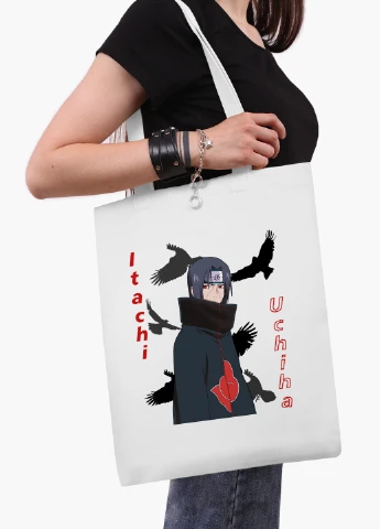 Эко сумка шоппер белая Итачи Учиха (Itachi Uchiha) (9227-2821-WT2) Еко сумка шоппер біла 41*35 см MobiPrint (221682936)