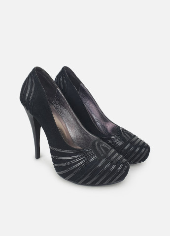 Basile Модні туфлі на підборах чорні шкіряні чорний з натуральна замша, — демісезон (252654836)